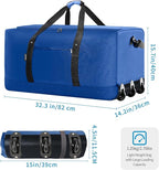 Finnhomy 120L Foldable Rolling Duffel Bag with 3 Wheels, Light Weight Travel Duffel bag with Large Loading Capacity, 32'' Rolling Duffel bag with Shoulder Strap