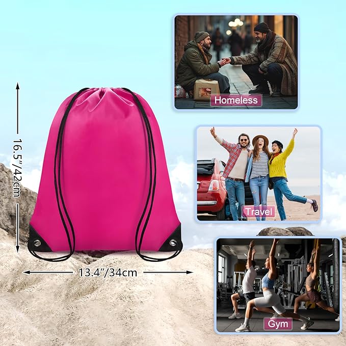 Grneric Drawstring Backpack Bulk 42 Pcs String Backpack Drawstring Bags Cinch Bag Sackpack for Men Women Gym 14 Colors