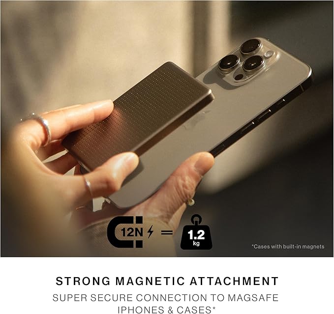 Native Union Active Power Bank | Magnetic - MagSafe Compatible 5000mAh 15W Portable Charger - USB-C Cable Included - Compatible with iPhone Air, 17, 17 Pro Max, 17e, AirPods Pro 3 & More (Black)