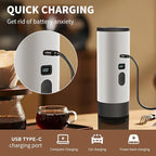 3-in-1 Portable Coffee Maker, 15 Bar Portable Espresso Machine with LED Display and 90ml Sink, Compatible with Ground Coffee & Capsules(Ns&DG) for RV, Hiking, Office, Auto-Heating, USB-C (White)