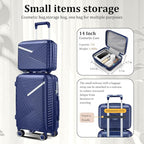 4 Piece Luggage Set, Hardside Expandable Lightweight Suitcase with 360° Mute Spinner Wheels Luggage Sets, TSA Lock, 14/20/24/28 Inch Travel Luggage for Men, Women and Girls (Navy Blue)