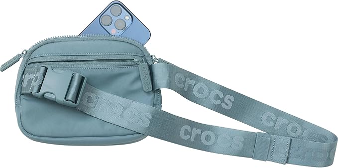 Crocs Classic Belt Waist Bag, Customizable Fanny Pack, Personalize with Jibbitz Charms, Pond, One Size