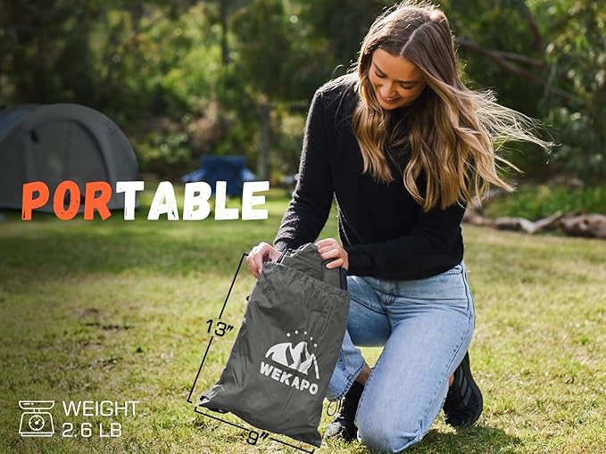WEKAPO Inflatable Couch Air Lounger Chair - Camping & Beach Accessories, Portable Blow up Sofa for Hiking, Lawn, Indoor/Outdoor Movies & Music Festivals. Lightweight and Easy to Set Up Air Hammock