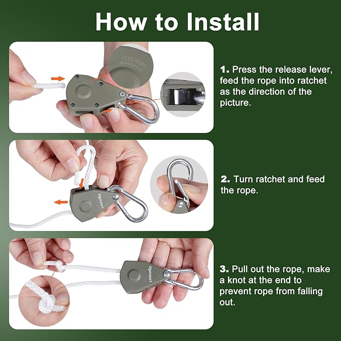 Vigorport Retractable Travel Clothesline, Portable Clothes Line Heavy Duty Rope Pully System with Carabiner for Outdoor Camping, Cruise Ships, Indoor Backyard, Balcony (19Ft, 2 Pack)