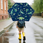 Kids Folding Umbrella Auto Open/Close Umbrellas for Rain Round Corner Safe Design UV Resistant Automatic Children Travel Umbrellas Reinforced Canopy 360° Reflective Strip Lightweight for Girls & Boys
