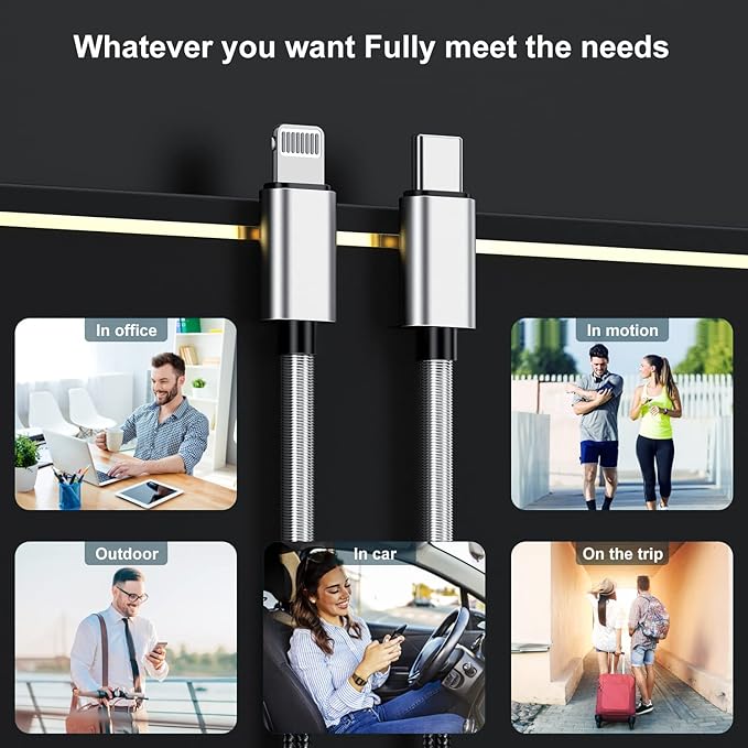 2Pack 10ft iPhone Fast Charger Cable, [Apple MFi Certified] Long USB C to Lightning Cable 10 Foot, High Fast 10 Feet Apple Charging Cord for Apple iPhone 14/14 Pro Max/13 Mini/12/11/XS/XR/8/7Plus,iPad
