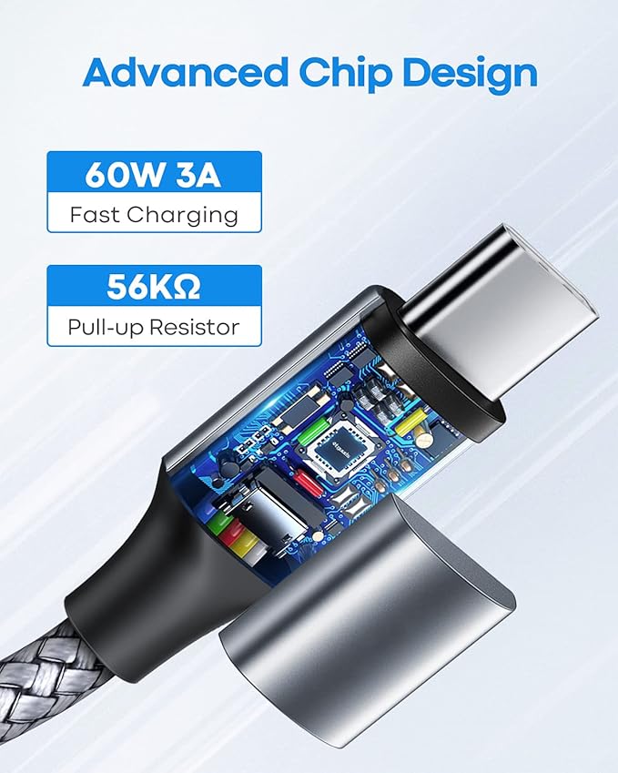 etguuds USB C to USB C Cable 1ft, 2-Pack 60W USBC to USBC Cord, Type C to C Charger Cable Fast Charging for iPhone 17 16 15 Pro Max Plus Air, Samsung Galaxy S25 S24 S23, for MacBook/iPad, Pixel