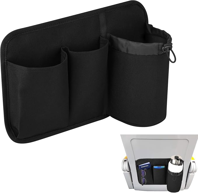 Cosmos Airplane Seat Back Pocket Organizer - Car Seat Pocket Stock Storage Bag & Airline Seat Pocket Hanging Holder Pouch for Holding Water Bottle, Phone, Passport & Flight Travel Essentials
