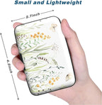 Credit Card Holder, Mini Aluminum Card Wallet RFID Blocking Slim Metal Hard Card Case for Women Men, Butterfly Flowers