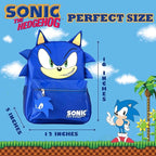 AI ACCESSORY INNOVATIONS Sonic Backpack for Boys & Girls, Bookbag with Adjustable Shoulder Straps & Padded Back,16 Inch Schoolbag with 3D Features, Blue