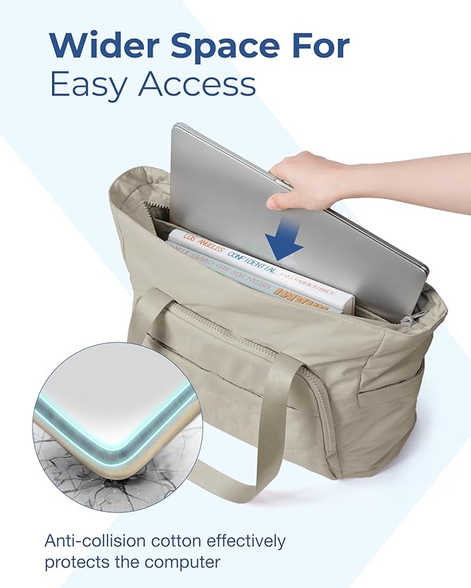 BAGSMART Tote Bag for Women, Tote Bag with Zipper Work Tote with Compartments Nurse Shoulder Hanbag for Travel, Gym