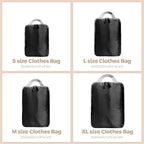 4 Set Compression Packing Cubes for Suitcase - Space-Saving Luggage Organizer Bags, Lightweight Travel Essentials for Efficient Packing (Black)
