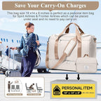 Travel Duffel Bag for Women, Carry-on Overnight Weekender Bags with Wet Pocket & Toiletry Bag, For Spirit Airlines 18x14x8 Personal Item Bag,Small,3 Pcs Set