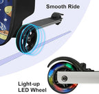 Scooter Suitcase for Kids with LED Wheels, Lightweight & Foldable Scooter Luggage for Travel
