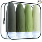 Gemice Travel Bottles for Toiletries, Travel Essentials Refillable Leak Proof Travel Size Toiletries, 3oz TSA Approved Sillicone Squeezable Travel Size Containers for Shampoo Wash Body Lotion (4 Pack)