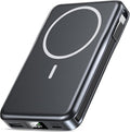 Magnetic Portable Charger, 10000mAh Power Bank, 5 in 1 Portable Charger with Built in Cable, 20W Fast Charging for Magsafe Battery Pack Compatible with iPhone 17/16/15/14/13/12 Pro/Pro Max-Black