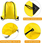 PLULON 25 Pcs Yellow Drawstring Backpack Bags Bulk String Backpack Cinch Sack Pull Sport Gym Backpack Bags for Yoga Traveling Outdoor Sports