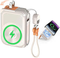 P05 Magnetic Portable Charger, 6-in-1 Power Bank with AC Wall Plug Built in Cable,10000mAh Wireless PowerBank Travel Essentials 22.5W Fast Charging for iPhone,Samsung,Andriod,Small Portable Charger