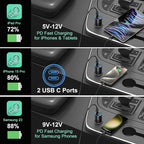 Car Charger USB C, Bangfun 40W Dual 12V USB C Port Car Charger Cigarette Lighter Adapter,Type C Car Phone Charger Plug Fast Charging for iPhone 15 14 13 12 11 Pro Max,Galaxy,Pixel (Black), BHCC03