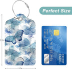 Rimilak 3 Pcs PU Leather Luggage Tags for Suitcase, Travel Cruise Luggage Tag with Privacy Flap, Name ID Label and Metal Loop for Women Men Baggage Handbag School Bag Backpack, Butterfly Feather