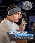 Perytong Sleep Headphones Wireless, Bluetooth Sports Headband Headphones with Ultra-Thin HD Stereo Speakers Perfect for Sleeping,Workout,Jogging,Yoga,Insomnia, Air Travel(Carbon Grayblack)