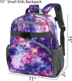 FlowFly Kids Backpack for Toddler Boys Girls, Simple Lightweight Bookbag for Daycare Kindergarten Elementary School Travel, Small Modern Bag (Medium 15''), Galaxy
