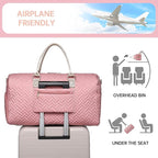Duffle Bag for Travel, Weekender Bag with Shoe Compartment, Carry On Overnight Bag for Women with Toiletry Bag, Gym Bag with Wet Pocket, Hospital Bags for Labor and Delivery Beige