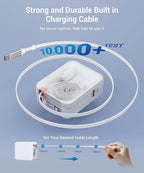 Retractable USB C Charger Wall Plug with Type C Cables Cords,65W Fast Charging Foldable Block Multi Charger,Travel Essentials Brick Multiport for Mac Book Pro/Air,iPhone 17/16/15/14,iPad,Galaxy(1Pack)