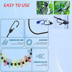 Retractable Travel Clothesline, with 12 Clips, for Laundry Drying, Compact for Camping Hotel Home