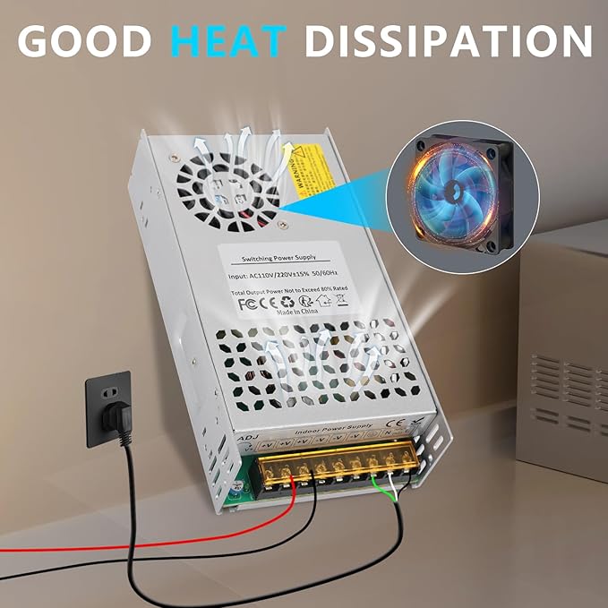 DC 60V 10A 600W Power Supply 110V AC to DC 60V Converter 10A 600W Switch Power Supply Transformer for 60Volt Drive Sensor System Lamp Meter Controller Servo Electric Motor