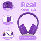MIDOLA Kids Bluetooth Headphones 68H Play Time,Volume Limit 85/94dB, Foldable Lightweight Wireless Over-Ear Headphone for Kid Toddler Child Pad Tablet,Headsets with Built-in Mic Purple