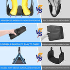 2-Pack No Collapse Airplane Foot Hammock, Foldable Bamboo Base Foot Hammock for Plane Travel with Interval Sponge, Portable Desk Foot Hammock, Airplane Travel Essentials
