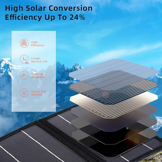 Solar Charger 10000mAh Solar Power Bank for Outdoor Camping, Blank Phone Charger for Emergency, Equipped with Dual 5V / 2.1A USB Outputs & Flashlight, IPX4 Waterproof, Shockproof for Outdoor Feature