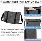 VASCHY Messenger Bag,Water Resistant Casual Lightweight Slim Crossbody Shoulder Bag for Men Women Work School for 14in Laptop