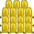 PLULON 15 Pcs Yellow Drawstring Bags, Drawstring Backpack Bulk, Modern Casual Gym Backpack Bags for Yoga Traveling Outdoor Sports