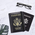 WALNEW Passport Holder for Travel, RFID Passport Cover Wallet for Women Men, PU Leather Passport Book Card Holder Case with Pen, Travelling Essentials for Flying