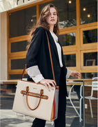 BOSTANTEN Leather Laptop Briefcase for Women Shoulder Bag 15.6 Inch Business Computer Work Tote