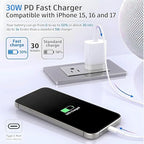 TT&C 30W USB-C Power Brick, PD Super Fast Type-C Wall Adapter Compatible with iPhone 17, 17 Pro Max, iPhone Air, 17e, 16, 16e, 15, iPad mini, & for Galaxy S26/S25/S24 White 2-Pack