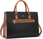 BOSTANTEN Leather Laptop Briefcase for Women Shoulder Bag 15.6 Inch Business Computer Work Tote