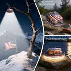 IODOO 10000mAh Rechargeable Camping Light with Remote , US Flag Print American Flag Light for Outdoor Camping Hiking Emergency Power Failure (30W(US Flag Style))