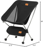 Naturehike YL08 Ultralight Camping Chair, 2.38 LBS Portable Backpacking Chair with Anti-Sinking Feet, Lightweight Compact Folding Hiking Camp Chair