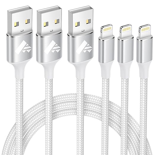 iPhone Charger [Apple MFi Certified] Lightning Cable 3Pack 6FT iPhone Charger Cord Fast Charging USB Lightning Cable Braided iPhone Charging Cord for iPhone 14 13 12 11 Pro Max XR XS X 8 7 6 Plus SE