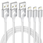 iPhone Charger [Apple MFi Certified] Lightning Cable 3Pack 6FT iPhone Charger Cord Fast Charging USB Lightning Cable Braided iPhone Charging Cord for iPhone 14 13 12 11 Pro Max XR XS X 8 7 6 Plus SE