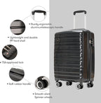 GinzaTravel 28 Inch Large Luggage Hardside Suitcase with Spinner Wheels TSA Approved Lock, Lightweight PP Hard Shell Luggage for Travel & Business, Black