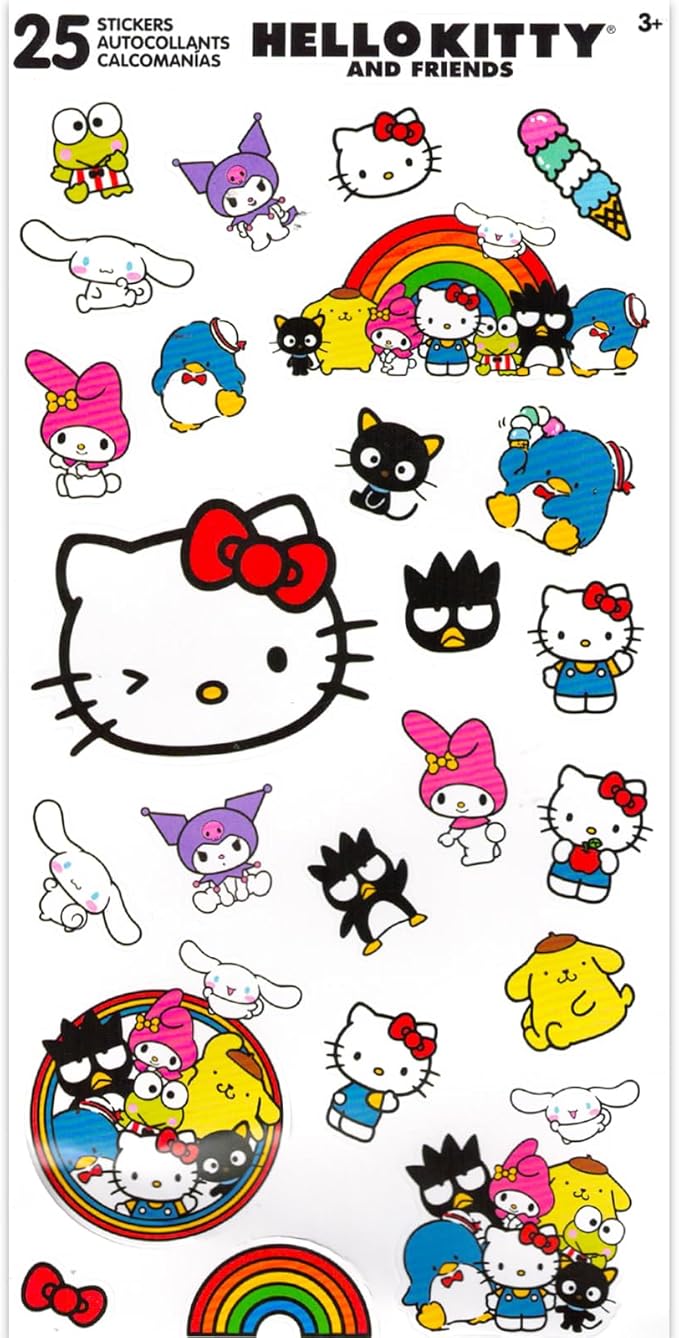 Hello Kitty Neck Pillow and Blanket Set - Bundle with Hello Kitty Fleece Blanket, Travel Neck Pillow, Stickers, Create a Face Activity Book, and More
