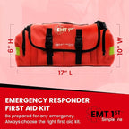 EMT 1st Emergency Responder Empty First Aid Kit for Car, Home & Travel Compact Medical Kit with Medical Supplies in a Durable EMT Bag Perfect Emergency Preparedness