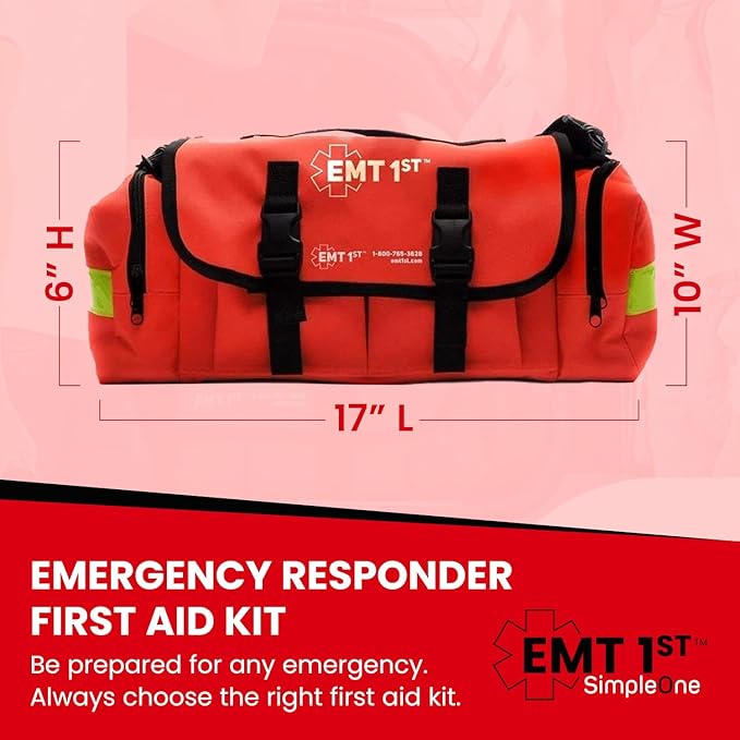 EMT 1st Emergency Responder Empty First Aid Kit for Car, Home & Travel Compact Medical Kit with Medical Supplies in a Durable EMT Bag Perfect Emergency Preparedness