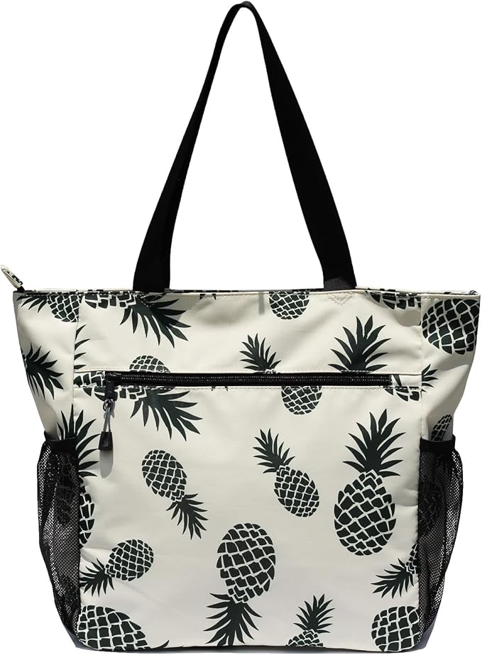 ESVAN Original Floral Tote Bag Large Shoulder Bag with Multi Pockets for Gym Travel Beach Daily Bags