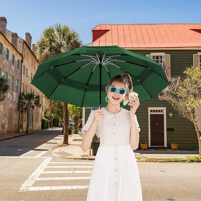 LANBRELLA Umbrella Windproof Compact Travel Umbrella Auto Open Close for Rain