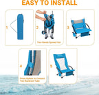 KingCamp Low Beach Chair, High Back Folding Camping Chair for Adults, Oversized Breathable Mesh Seat, 300lbs Heavy Duty Portable Chair with Cup Holder & Storage Pockets for Beach, Outdoor